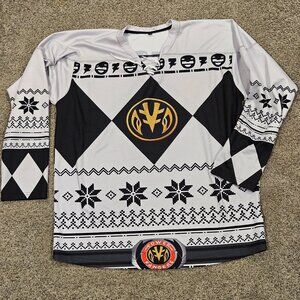 Mens Power Rangers Ugly Christmas Sweater White Size Large